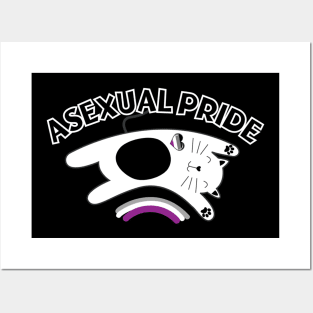 ASEXUAL PRIDE CAT (Black color) Posters and Art